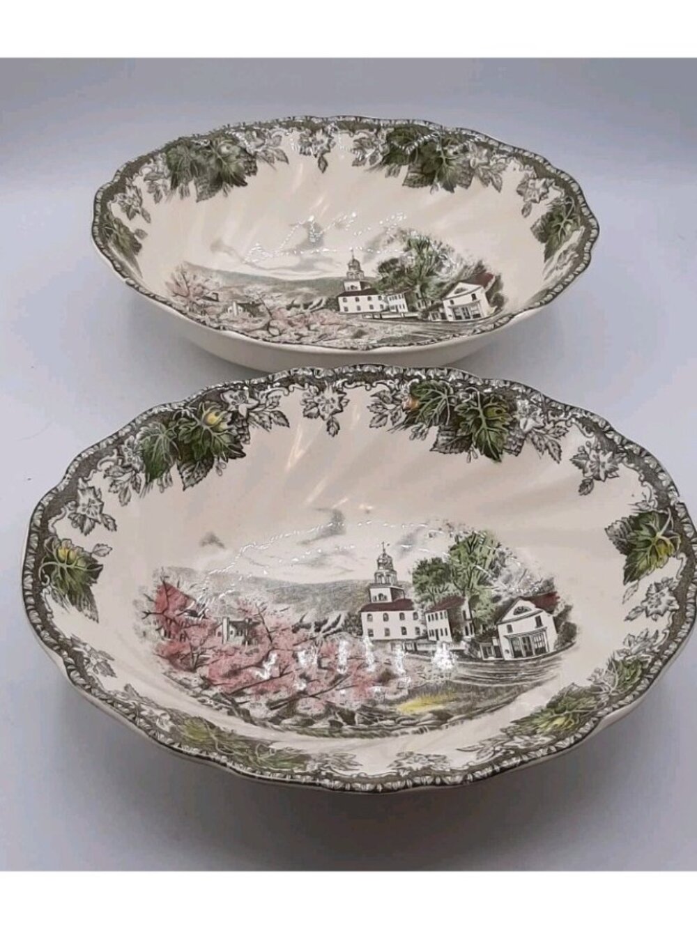 2 Johnson Brothers 9 x  7 in Oval Vegetable Serving Bowls The Friendly Village